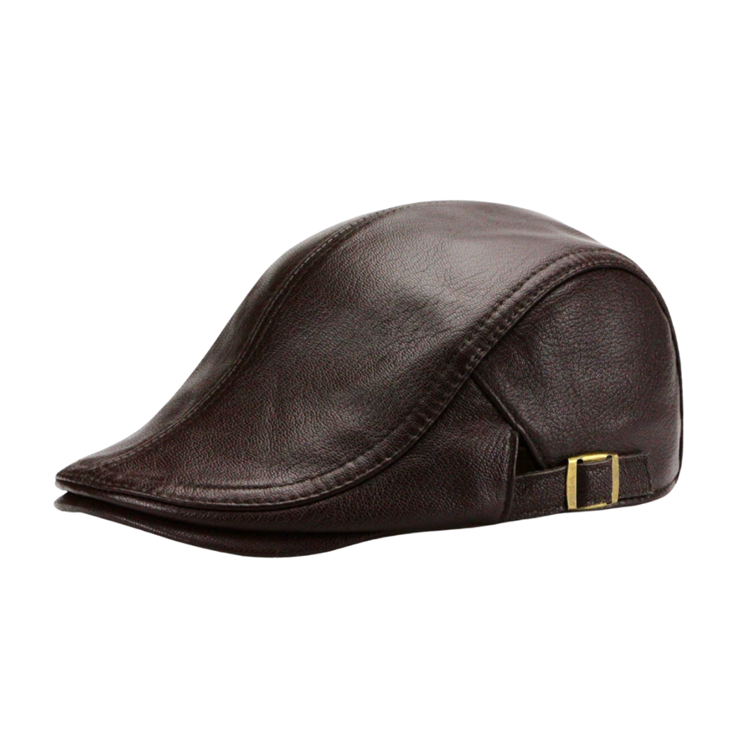 Hanz | Genuine Leather Adjustable Fit Newsboy Cap