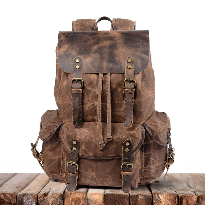 James - Vintage Canvas Leather Backpack