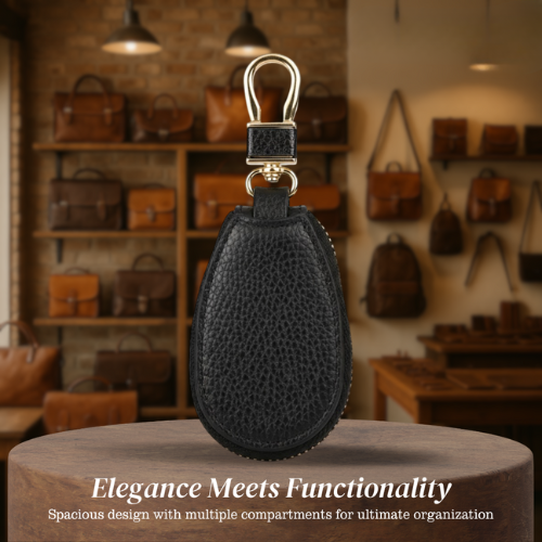 Rufus | Pebble Grain Leather Key Case Holder