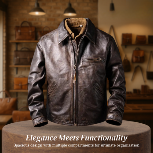 Magnus | Men’s Dark Brown Classic Style Leather Jacket