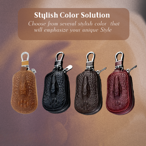 Bruno | Crocodile Embossed Leather Key Case