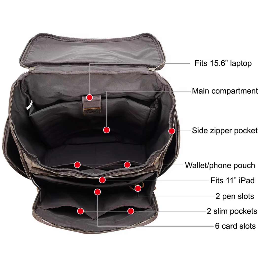 Nicholas - Men’s Vintage Leather Laptop Backpack