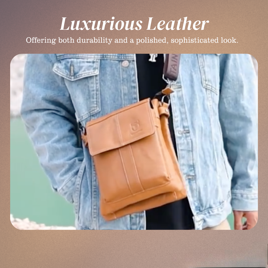 Nathan - Slim Leather Crossbody with Flap Pocket Design