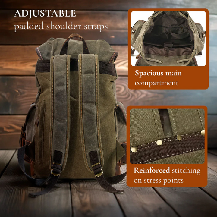 John - Heavy-Duty Canvas Hiking Backpack