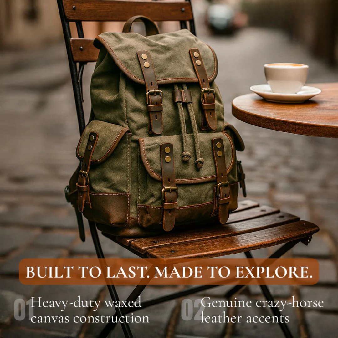 John - Heavy-Duty Canvas Hiking Backpack