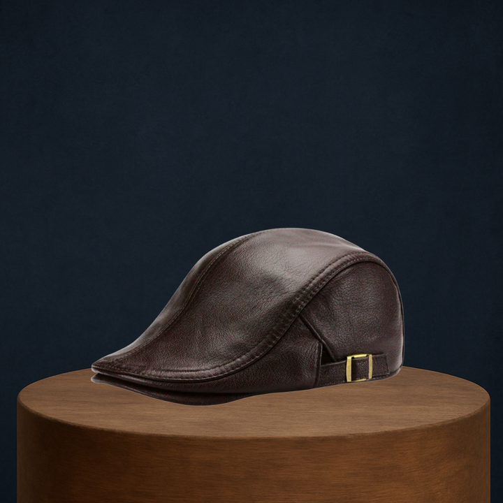 Hanz | Genuine Leather Adjustable Fit Newsboy Cap