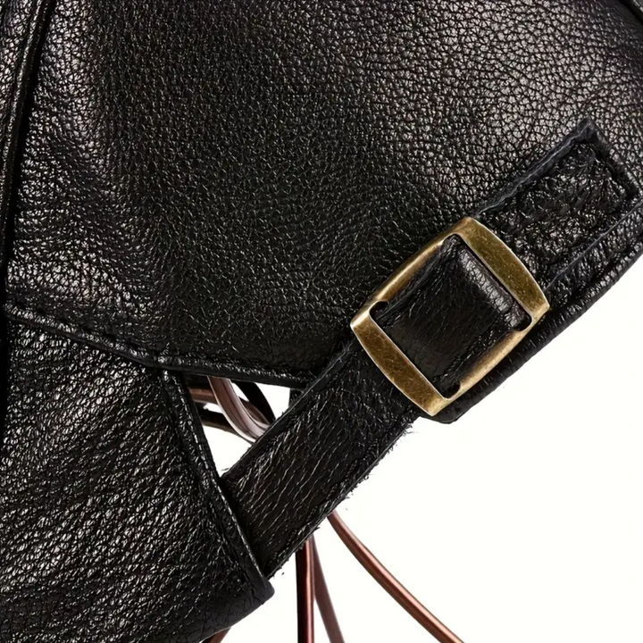 Hanz | Genuine Leather Adjustable Fit Newsboy Cap