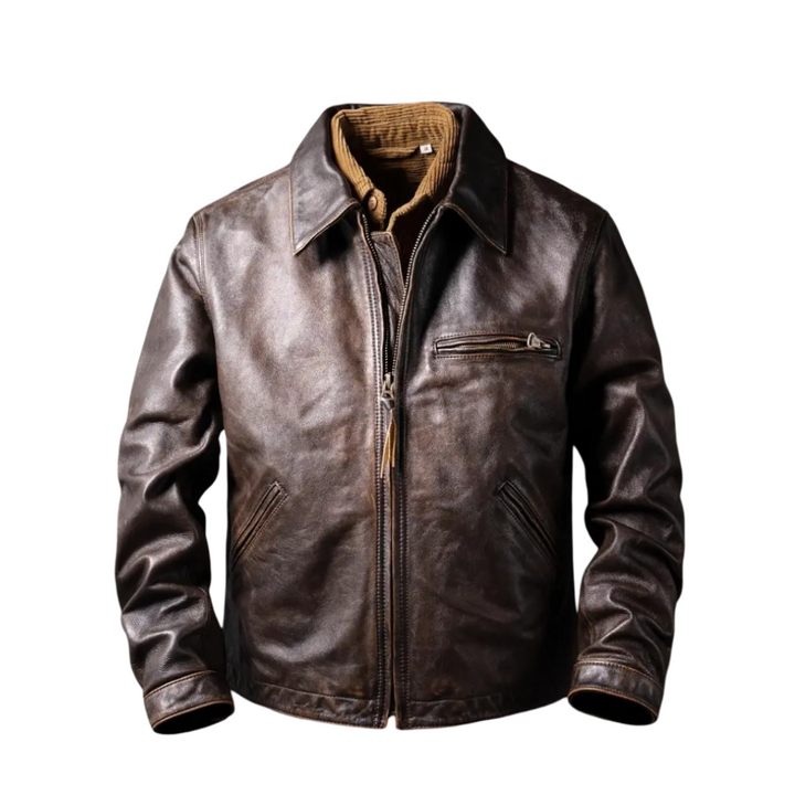 Magnus | Men’s Dark Brown Classic Style Leather Jacket
