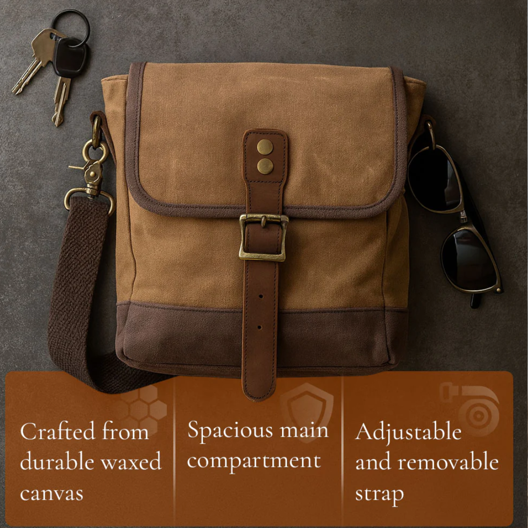 William - Small Canvas Leather Sling Bag