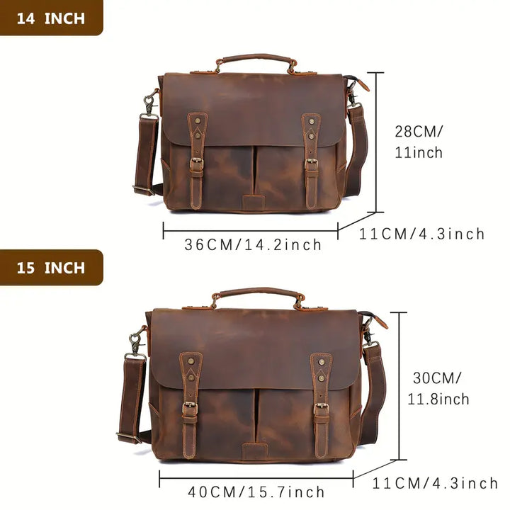 Mark - Retro Style Briefcase Messenger Bag