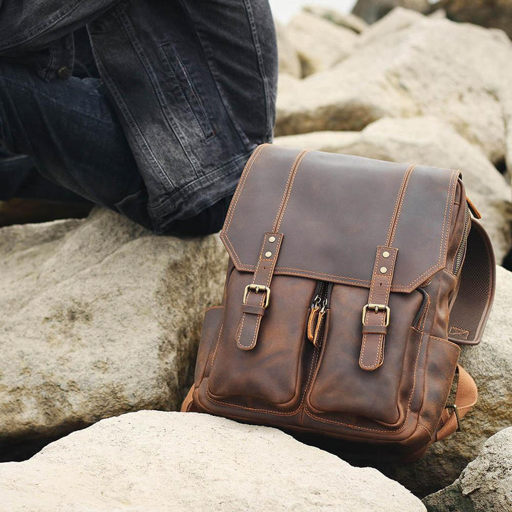 Robert - Retro Leather Travel Backpack