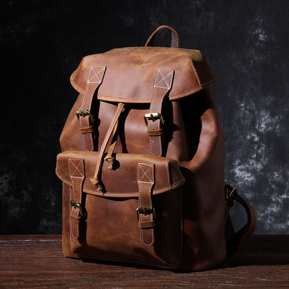 Jeffrey - Durable Classic Leather Knapsack