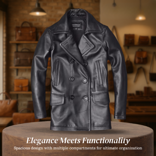 Ford | Men's Cowhide Double-Breasted Leather Jacket