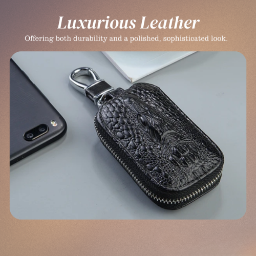 Bruno | Crocodile Embossed Leather Key Case
