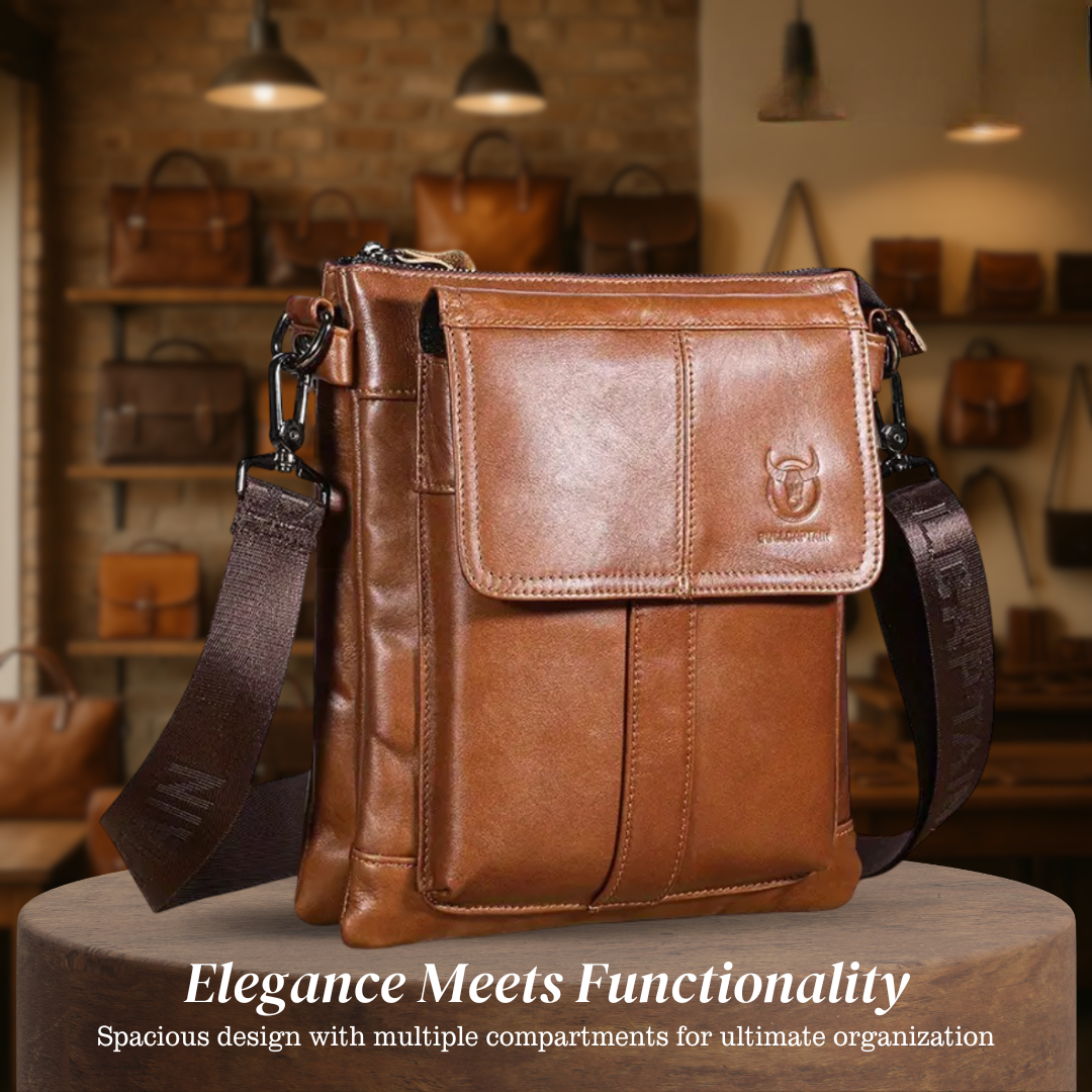 Nathan - Slim Leather Crossbody with Flap Pocket Design