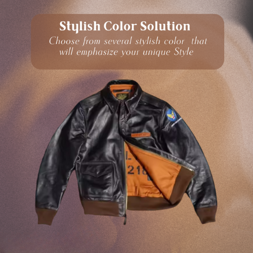 Samuel | Military Style A-2 Flight Leather Jacket