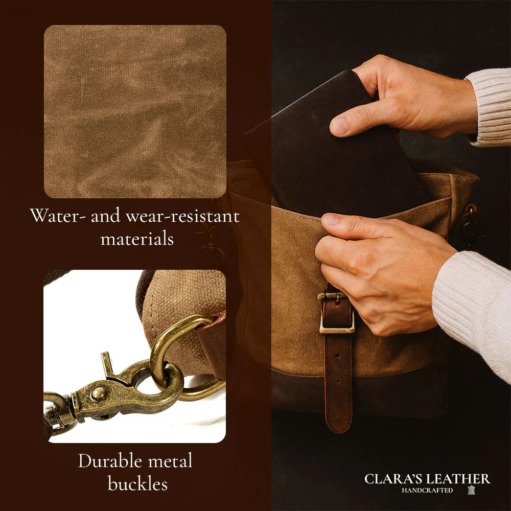 William - Small Canvas Leather Sling Bag