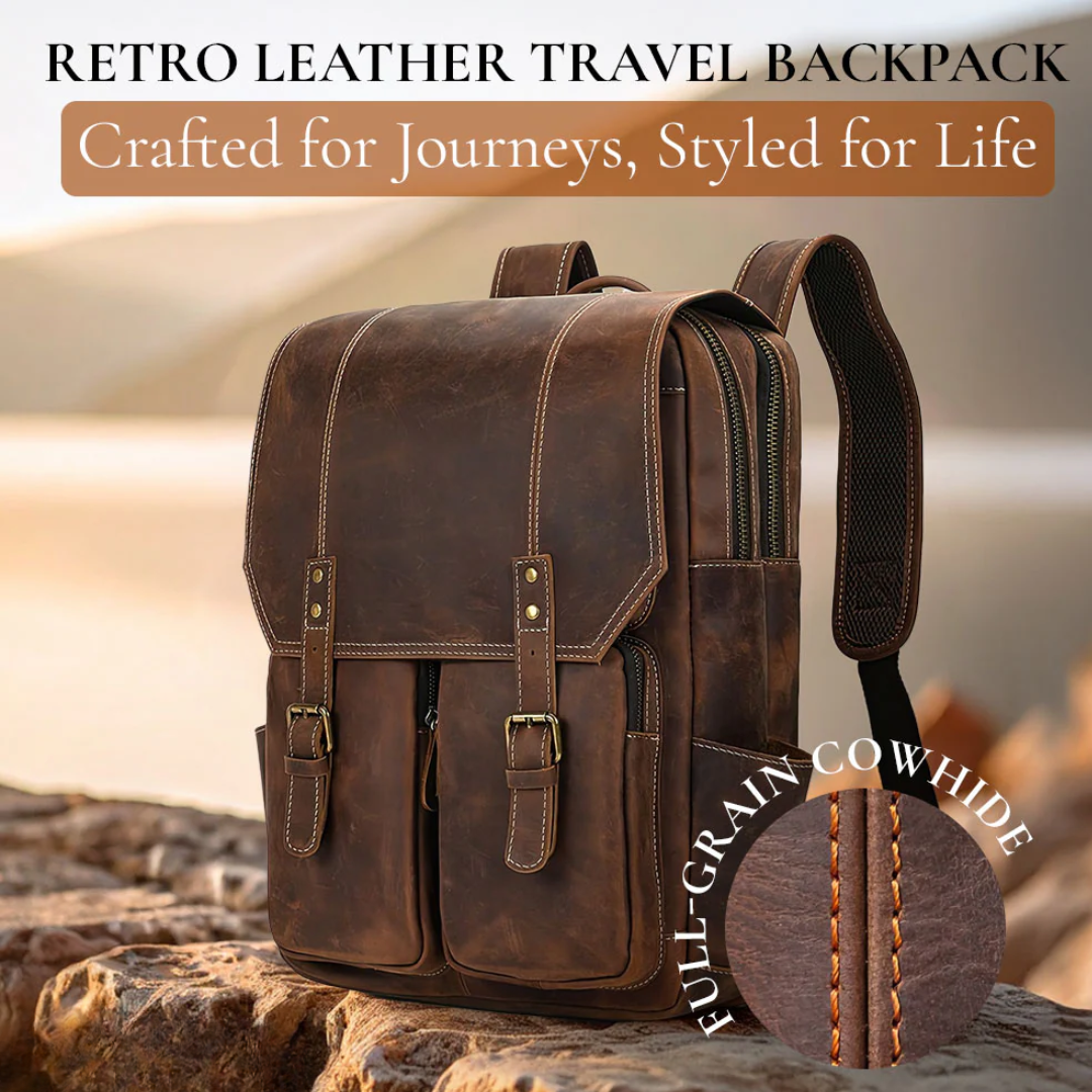 Robert - Retro Leather Travel Backpack