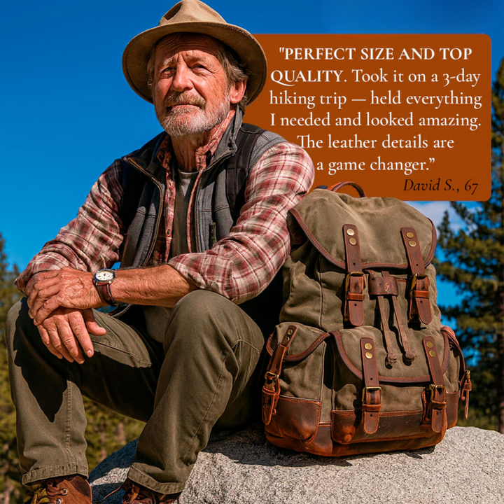 John - Heavy-Duty Canvas Hiking Backpack