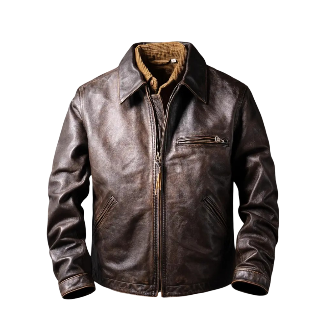 Magnus | Men’s Dark Brown Classic Style Leather Jacket