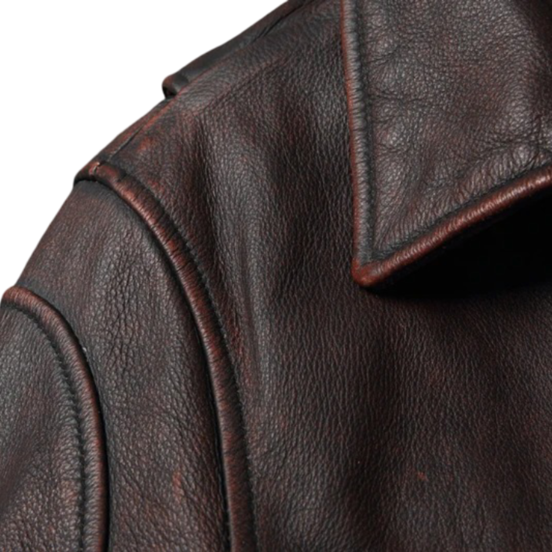 Thomas | Rugged Trucker Style Leather Jacket