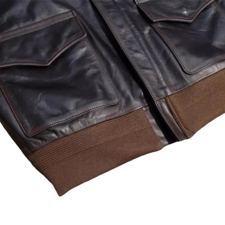 Samuel | Military Style A-2 Flight Leather Jacket