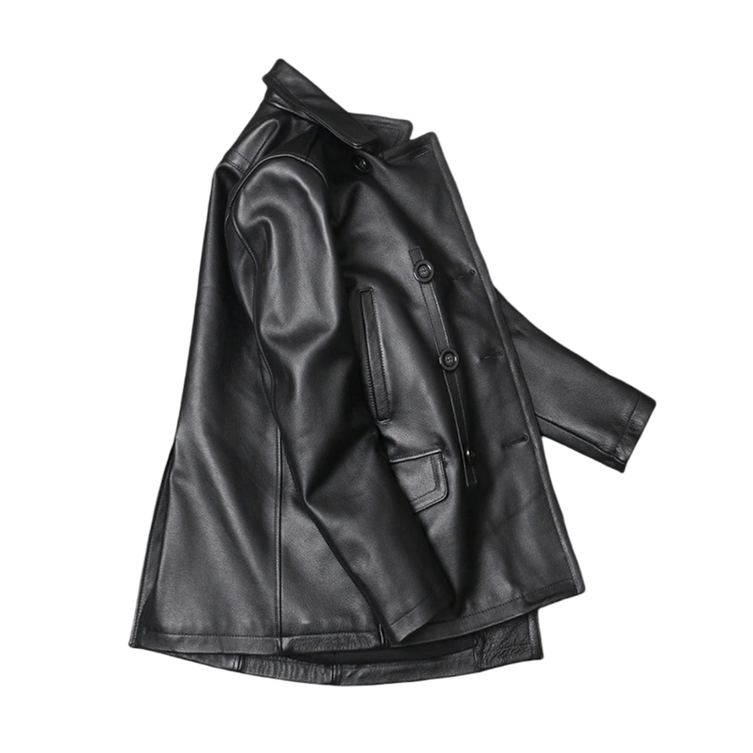 Ford | Men's Cowhide Double-Breasted Leather Jacket