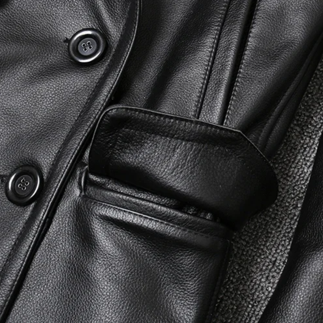 Ford | Men's Cowhide Double-Breasted Leather Jacket