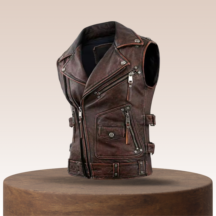 Viggo | Vintage Distressed Leather Vest