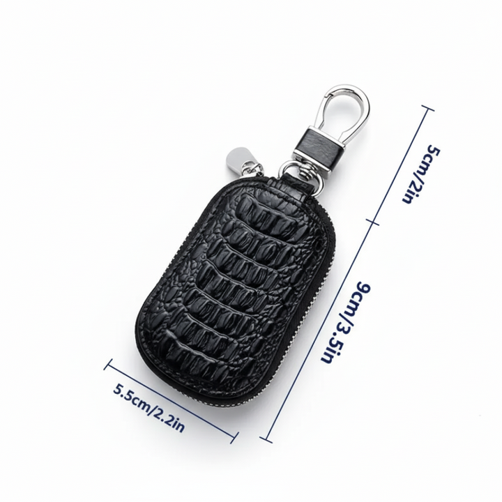 Bruno | Crocodile Embossed Leather Key Case