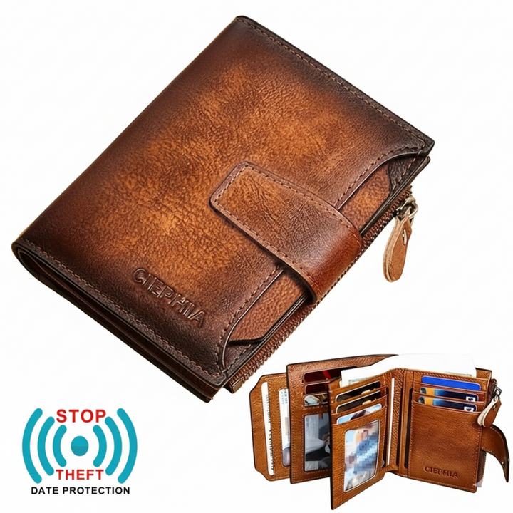 Callum | Vintage Leather RFID Duo-fold Wallet