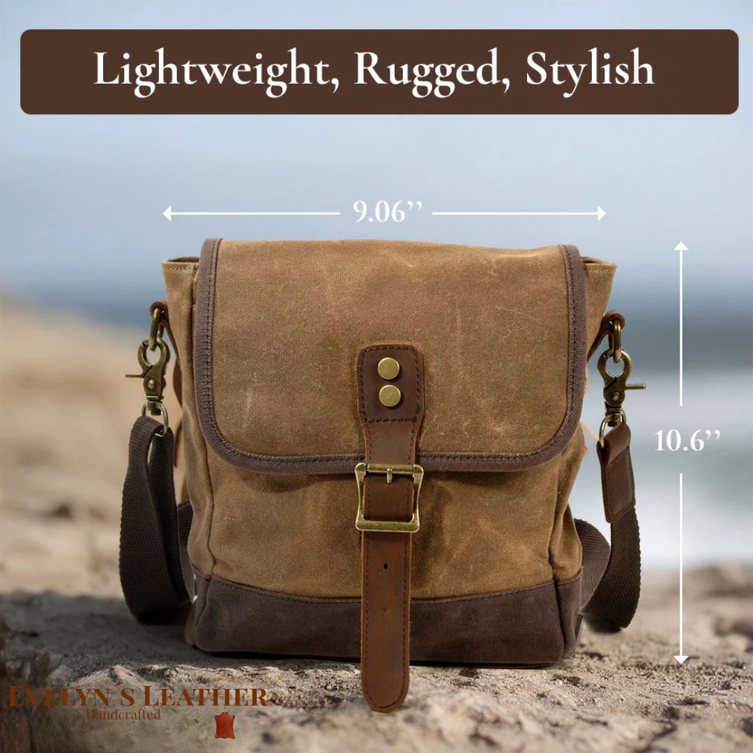 William - Small Canvas Leather Sling Bag