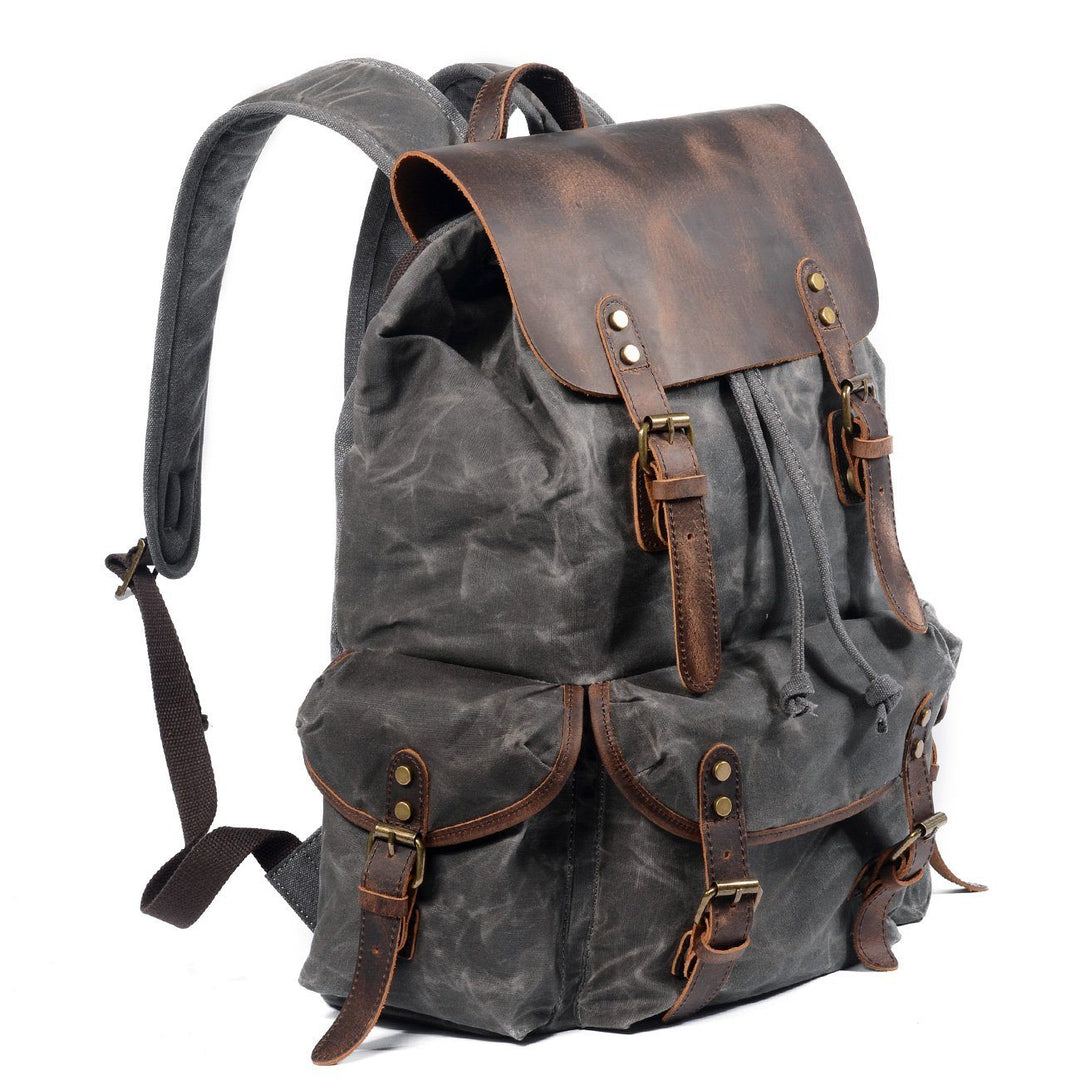 James - Vintage Canvas Leather Backpack