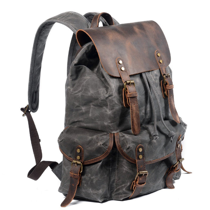 James - Vintage Canvas Leather Backpack