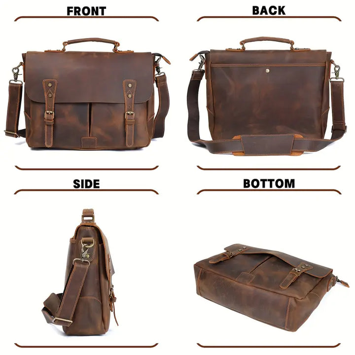 Mark - Retro Style Briefcase Messenger Bag