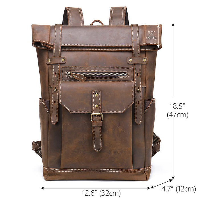 Larry - Men’s Retro Leather Rucksack