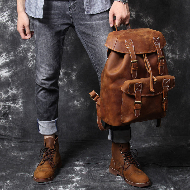 Jeffrey - Durable Classic Leather Knapsack